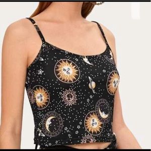 Galaxy Print Crop Cami